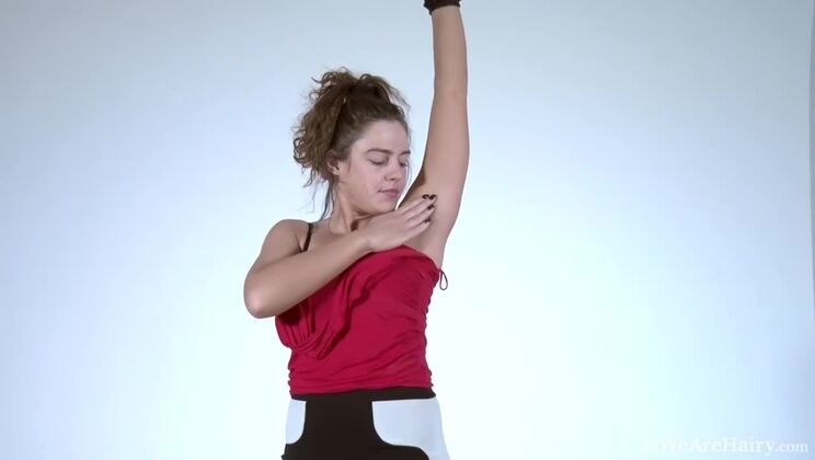 Dominique Strips to Reveal Her Lush Hairy Frame