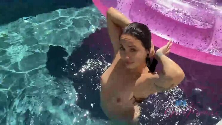 Hairy Brunette Mi Ha Doan in a Hot Pool Date