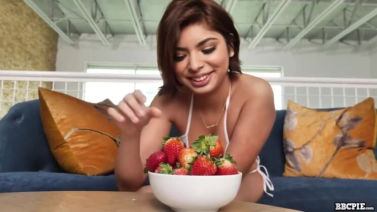 Brunette's Creamy Big Black Cock