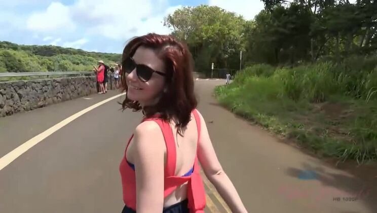 Car fucking with Emma Evins in Hawaii
