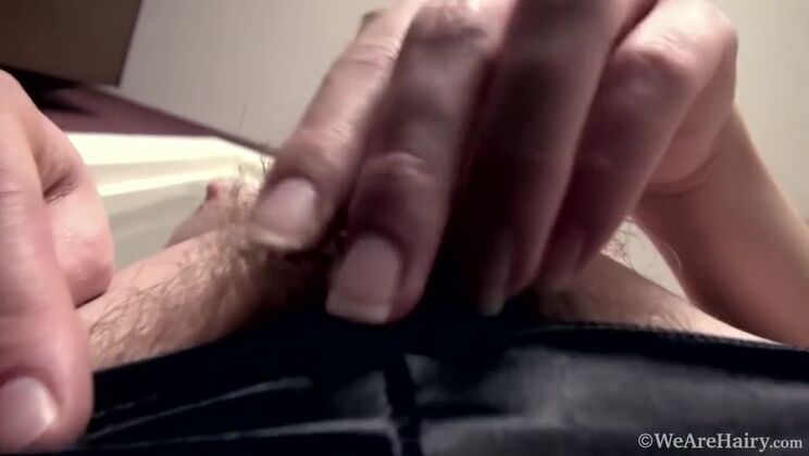 Solo Blonde Dani Shows Her Hairy Pussy