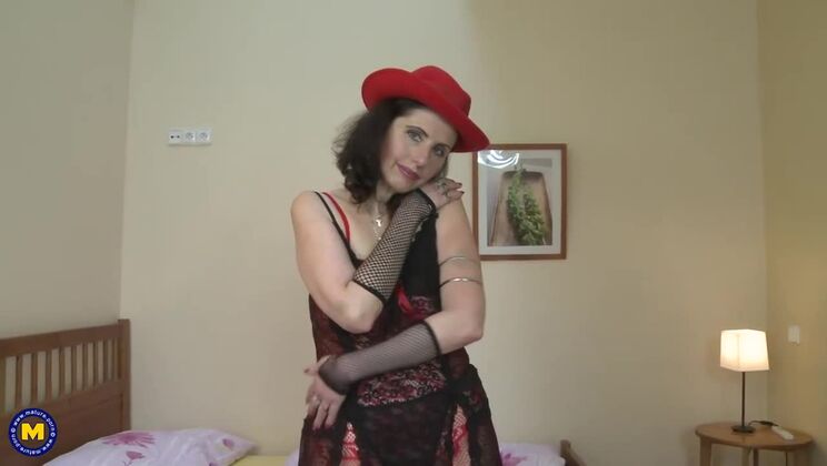 Brunette Housewife Darlena Plays with Her Hairy Pussy