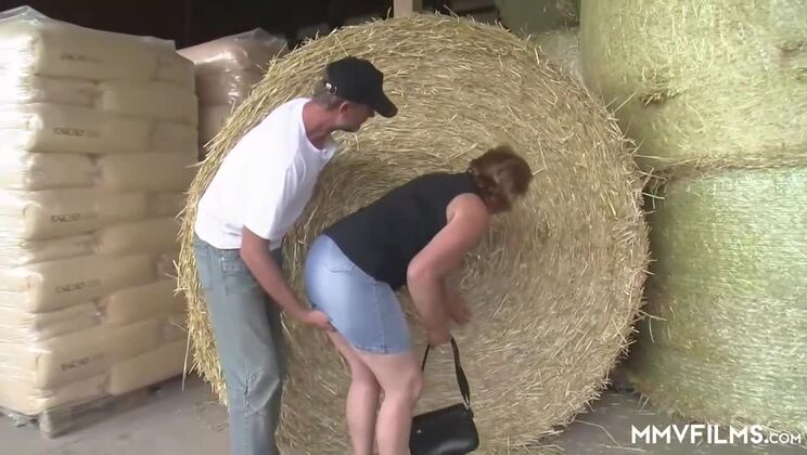 Blonde Granny Enjoys Farmer's Big Cock
