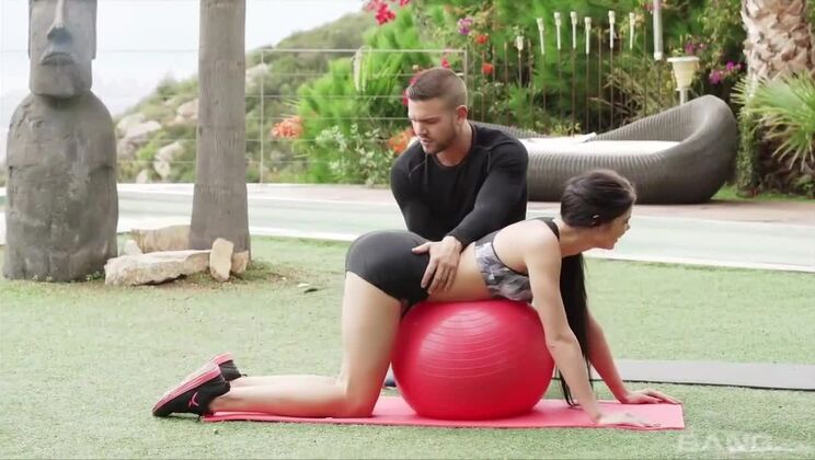 [BANG.com] - Lavana Lou's Outdoor Threesome on the Workout Ball
