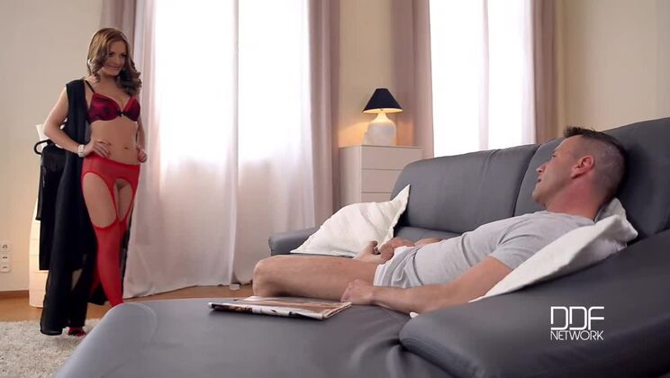 Dominica Phoenix Gives Happy Footjobs