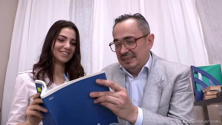 [TrickyOldTeacher] - Young Esenia gets a Real Good Creampie from Old Teacher - Ivi Rein