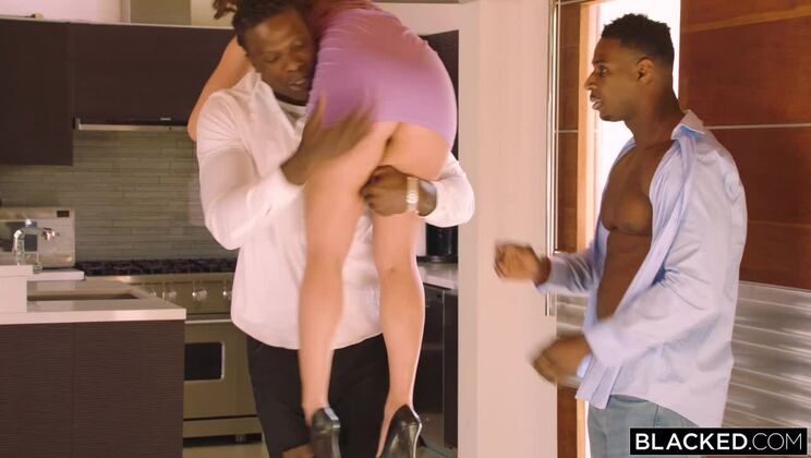 [BLACKED] - MMF Group Sex: What If the Wife Found Out?