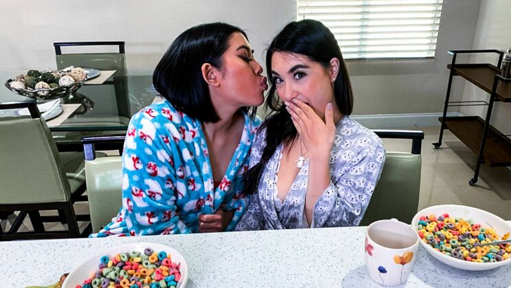 [MyPervyFamily] - Sneaky Teen Stepsisters Get Naughty - Mina Moon - Emerald Loves