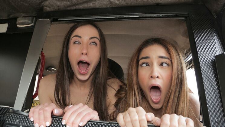 European Lesbians fuck Cab Driver