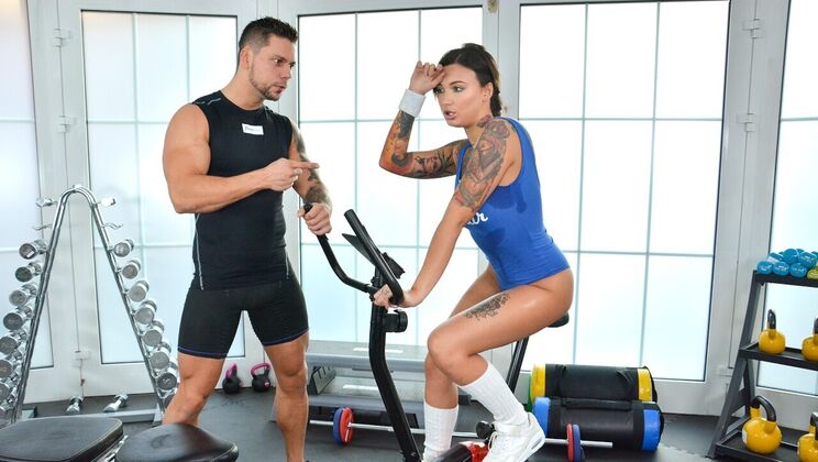 [FitnessRooms] - Gym Student Goes Wild On Stud - Angelo Godshack - Adel Asanty