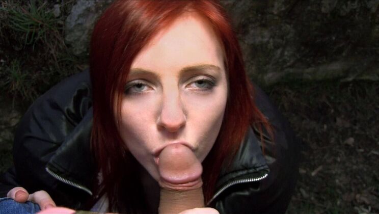 Hot Girl Does Blowjob on Easter Outside