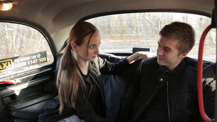 [FemaleFakeTaxi] - European Blonde Fucked in Fishnet