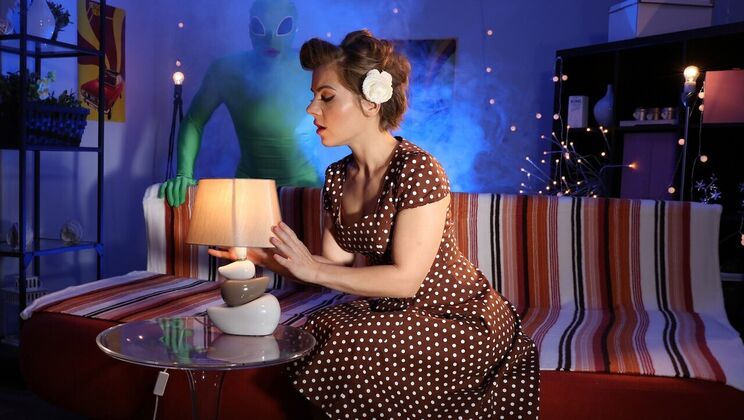 Mom's reverse cowgirl Halloween surprise