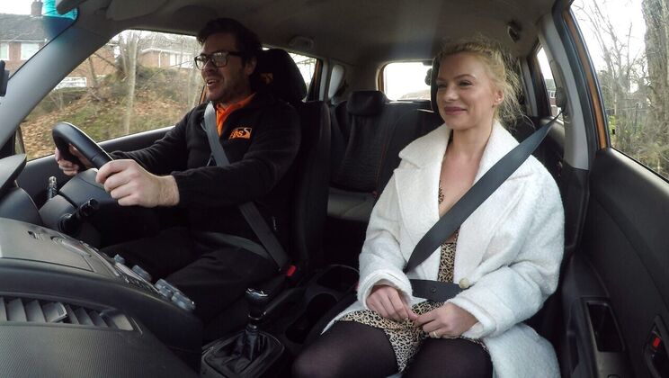 Sexy Polish Blonde Learns to Drive