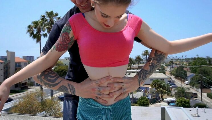 Natural Tits Amateur Anna de Ville Outdoor Fun