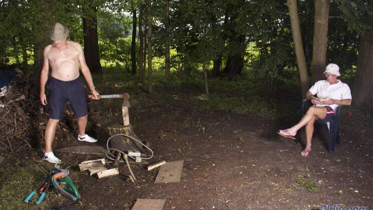 [Oldje] - Spanked Blonde Swallows Cum