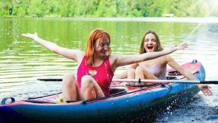 Wet and Wild Kayak Ride with Teen Girls