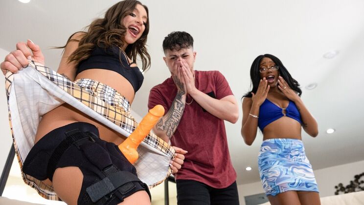 [Brazzers] - Black on Brunette: Strap-On Delight