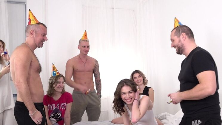 [VKStudio] - Teen Birthday Orgy with Bella Tornado, Sweet Angel, and Friends