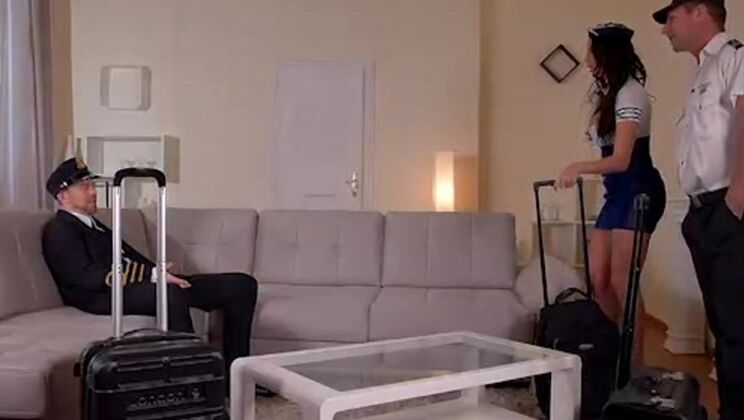 French Brunette MILF Enjoys Hardcore DP