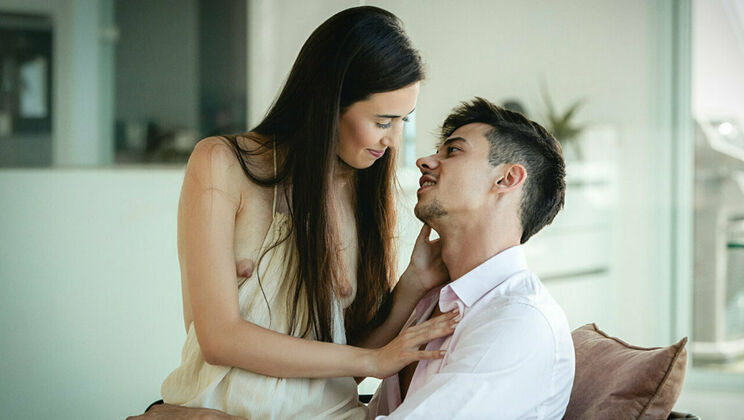 Kiss and Tease: A Stunning Brunette's Sexual Escapade