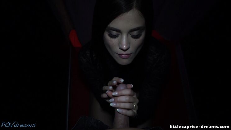 LittleCaprice Gives a Blowjob in Public