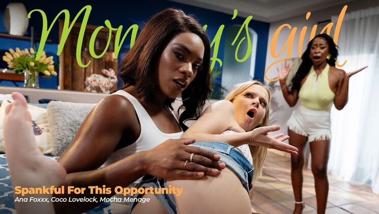 [Girlsway] - Lesbian Stepfamily Fun: Spanking, Kissing, and Beautiful Asses - Ana Foxxx - Mocha Menage - Coco Lovelock