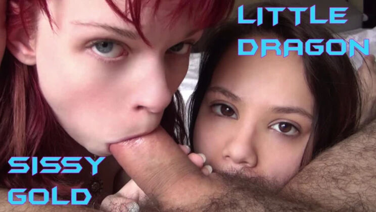 [WakeupnFuck] - Small Tits Sissy Gold and Little Dragon in Hotel Threesome - Sissy Gold - Little Dragon