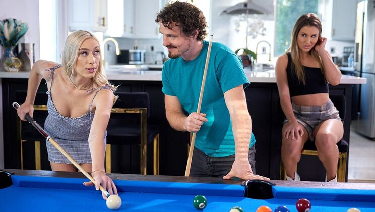 [AdultTime] - Blonde vs Brunette: Friendly Competition with Cum Swapping & Deepthroat - Paige Owens - Kay Lovely - Robby Apples