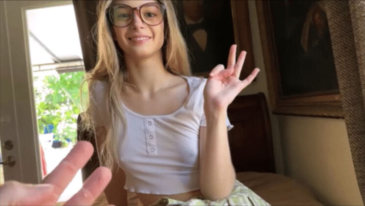 [FamilyTherapy] - Petite Blonde Molly Little - 18 Yr Old POV Blowjob & Cumshot - Molly Little