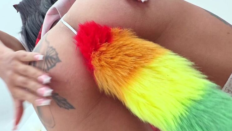 [LatinaGirlX] - Young student gets intense double anal penetration