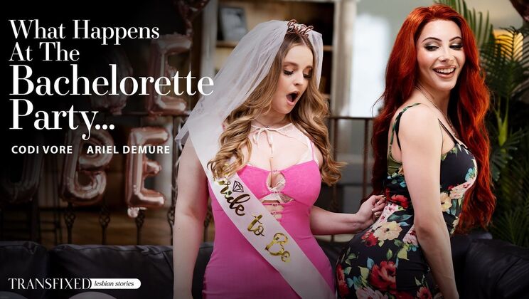 [Transfixed] - Caucasian Curvy Trans Fucks at the Bachelorette - Codi Vore - Ariel Demure