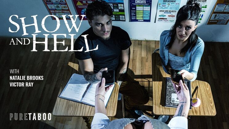 [PureTaboo] - Brunette Natalie Brooks Gets a Messy Facial Cumshot - Natalie Brooks - Victor Ray