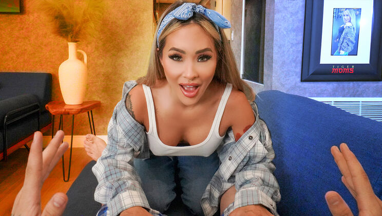 Cum in Mouth of a MILF with a Headband