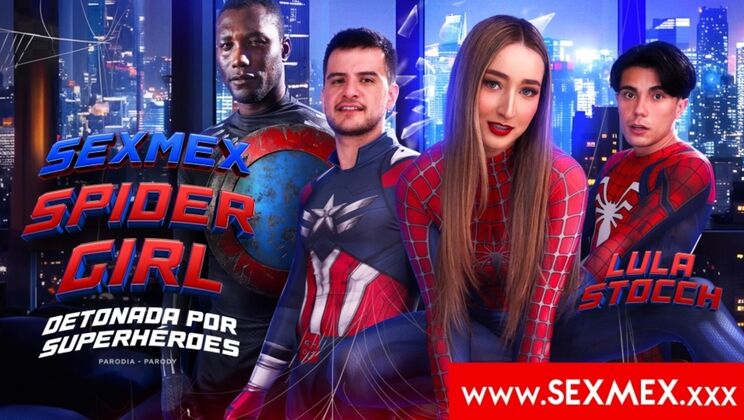 Lula Spider Girl in a Hot Threesome with Superheroes