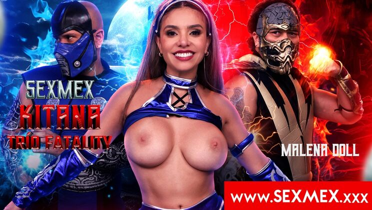 Malena Doll in Hardcore Kitana Fatality Threesome