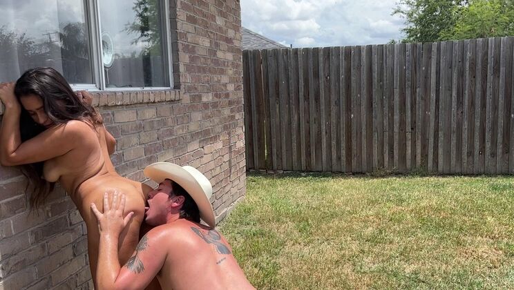 Alexa Rides Zach in Backyard Rodeo: Cowgirl and Doggystyle