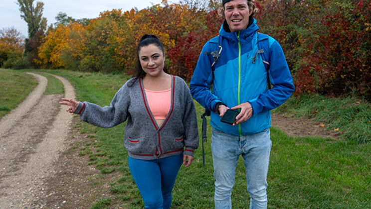 Busty Brunette Jennifer Mendez Rescues Hikers and Gets Fucked Outdoors