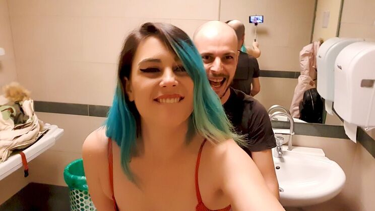Public Bathroom Deepthroat with Nen