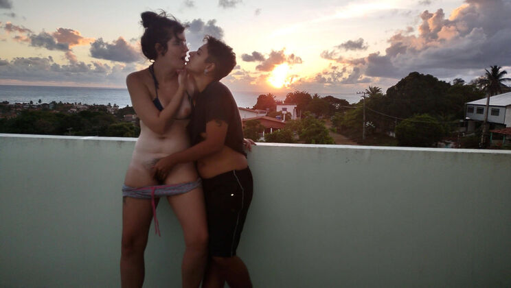 Sunrise Reflection Balcony: Ari & Sofi Glasses Lesbians