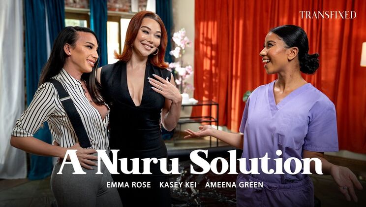 Kasey Kei, Emma Rose & Ameena Green in Hot Nuru Massage and Trans Fuck Female