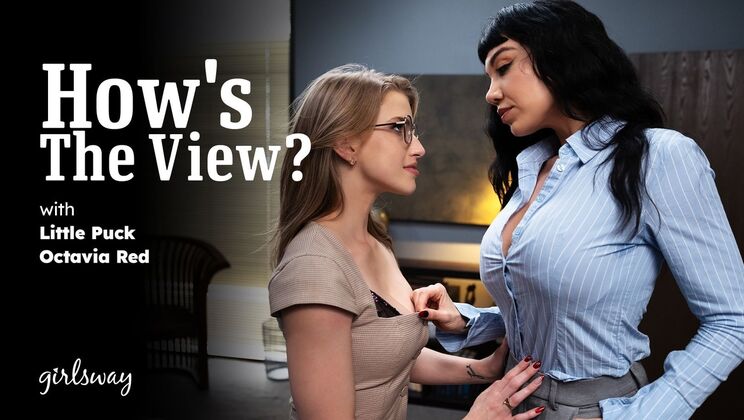 Glasses Lesbian Office Workers Kiss and Lick Pussy